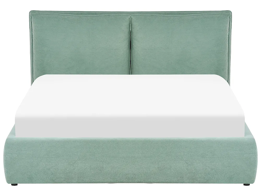 Ottoman Bed BAJONNA Velvet Mint Green 160 x 200 cm (EU King Size)_842841