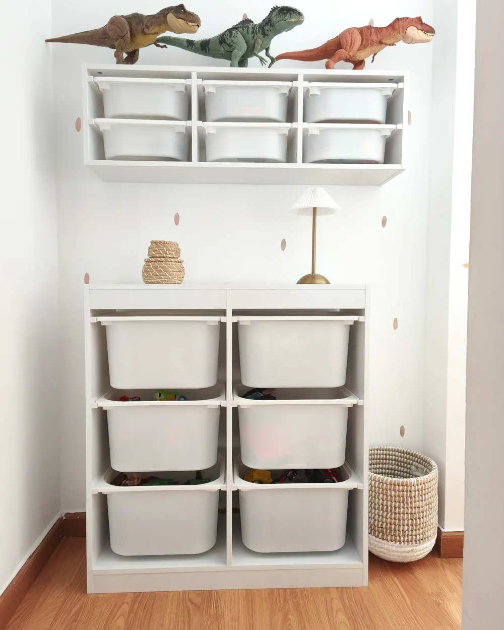 Wall Shelf with Storage Boxes TOBIN White_982630