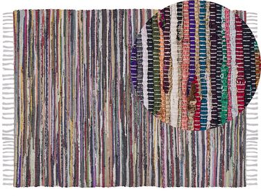 Tappeto multicolore chiaro in cotone con fronde 160 x 230 cm DANCA