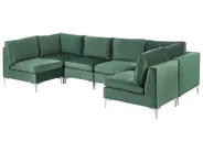 Modular U-Shape Sofa 6 Seater EVJA Velvet Green_789488