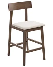 Set of 2 Bar Chairs ISANTI Wood Dark Brown/ Taupe_1031586
