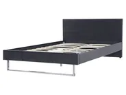 Bett mit Lattenrost Samtstoff BELLOU 160 x 200 cm Dunkelgrau_777634