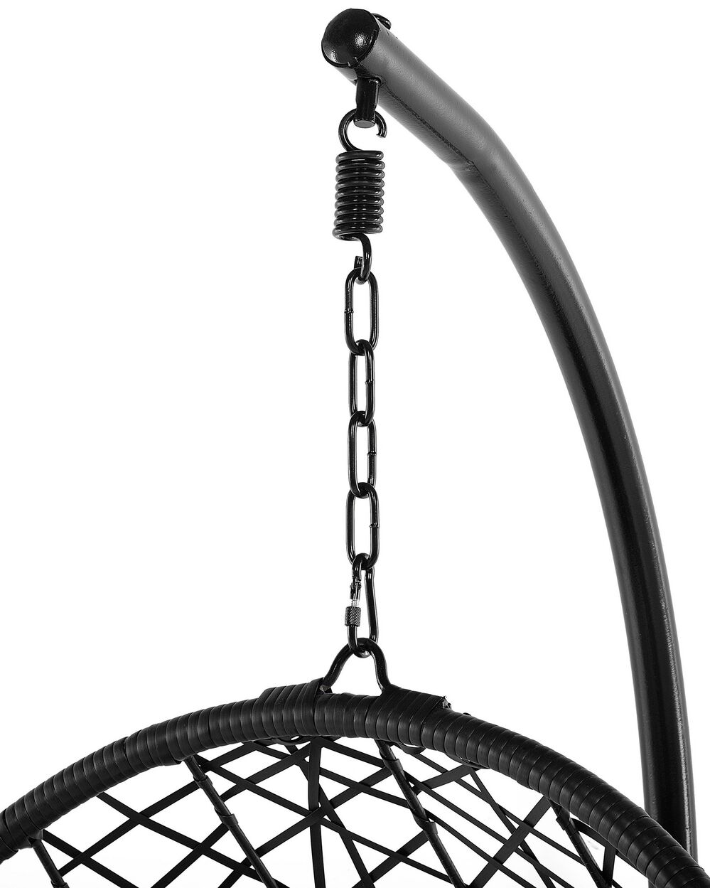 Black rattan hanging chair sale