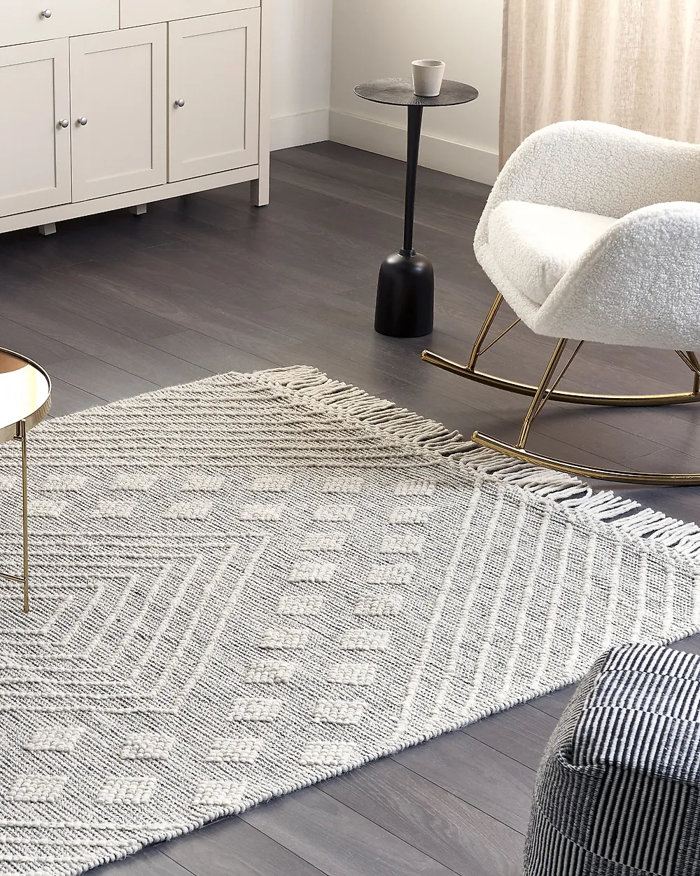 Rug SAVUR Grey 160 x 230 cm Wool_1187378