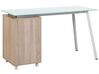 3 Drawer Home Office Desk 130 x 60 cm Light Wood and White MONTEVIDEO_720509