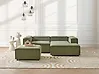 Canapé d'angle modulable 2 places ARDAL avec ottoman Velours côtelé Vert Côté gauche