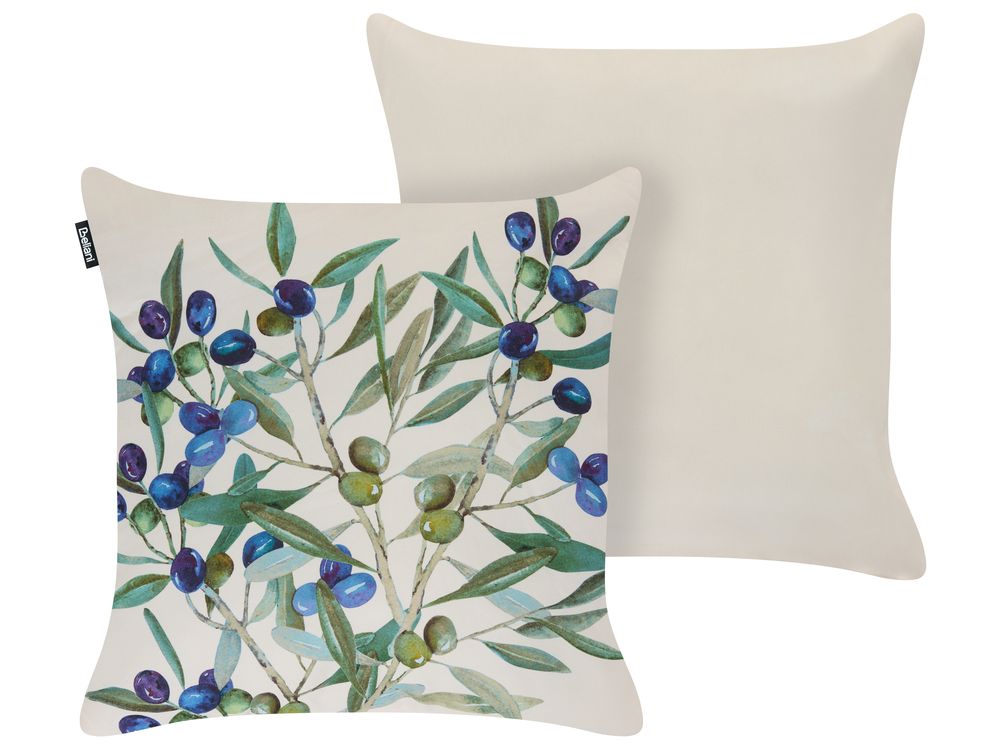 Set de 2 perne pentru exterior ALOYSIA Imprimeu botanic 45 x 45 cm Bej deschis