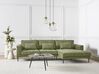 Left Hand Fabric Corner Sofa Green FLAM_934582