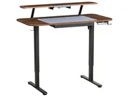 Electric Adjustable Standing Desk WILBANKS 120 cm 60 cm with USB Port Brown/ Black_1031150