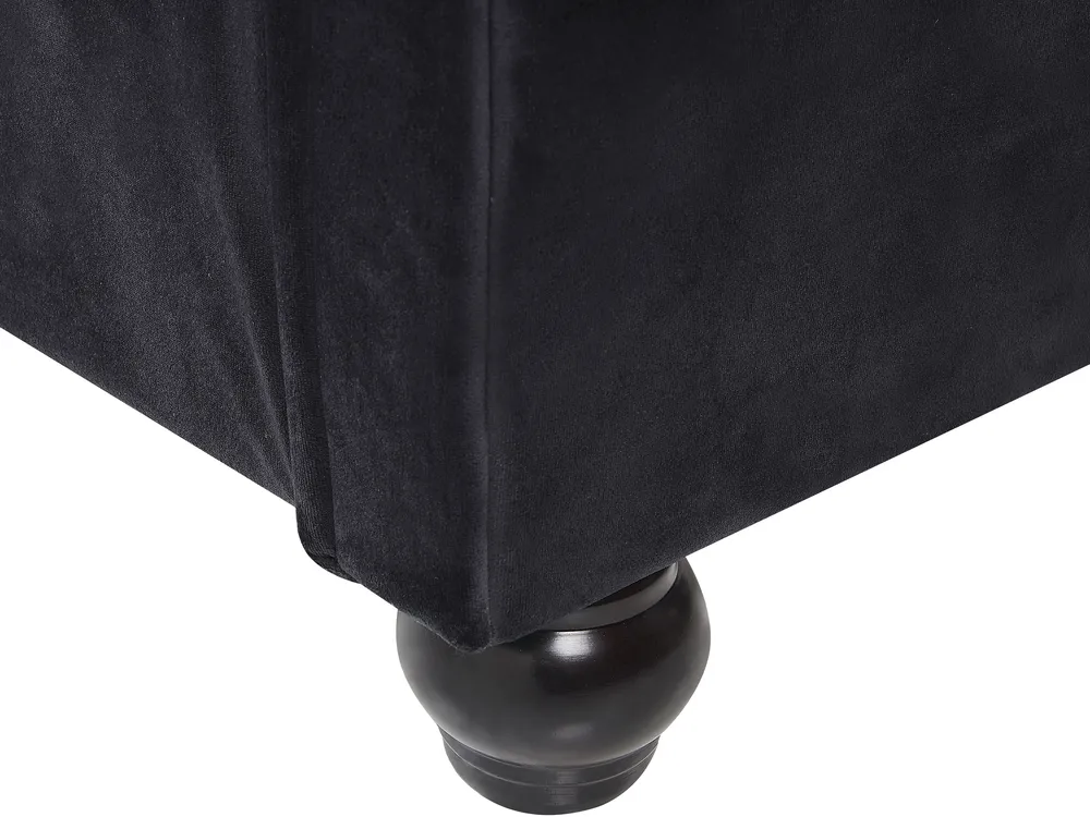 Waterbed Velvet AVALLON 140 x 200 cm (EU Double) Black_846733
