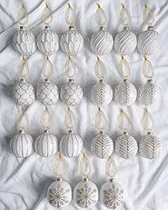 Conjunto de 21 bolas de Navidad FROSTGLOW Vidrio Blanco_1192242