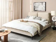 Bett mit Lattenrost Bouclé MELLE 160 x 200 cm Beige_1151004