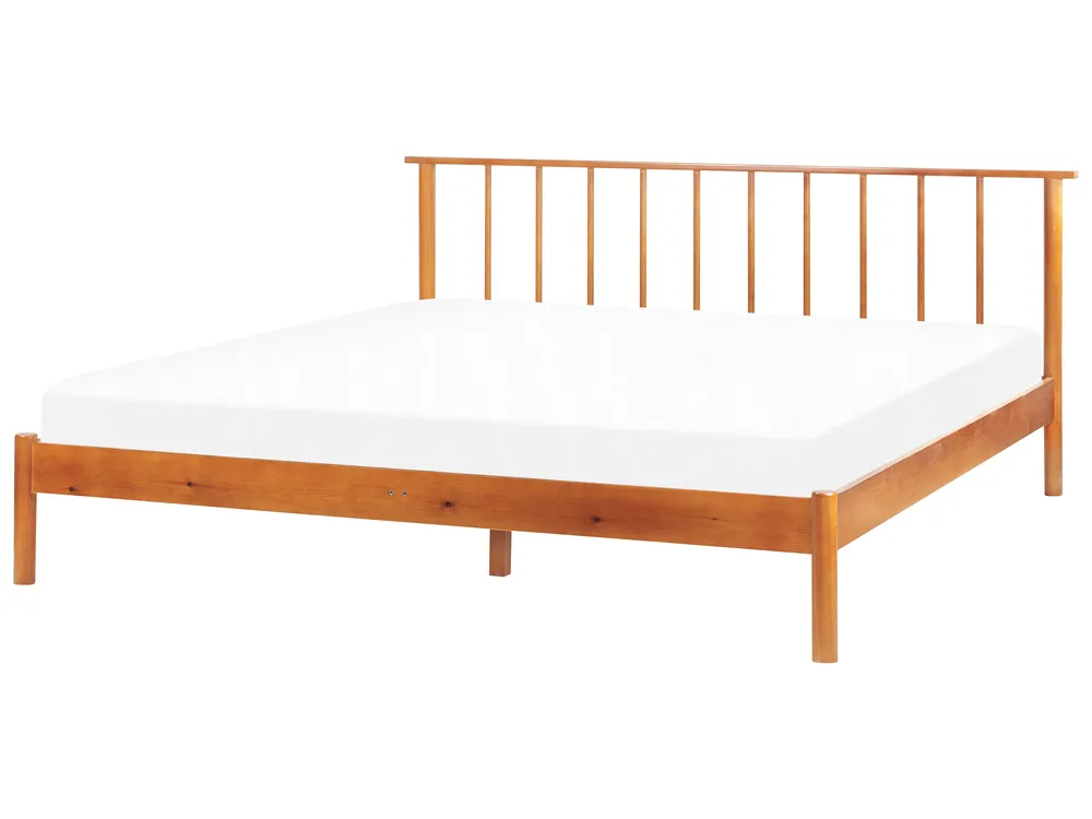 Bed Pine Wood BARRET 180 x 200 cm (EU Super King) Brown