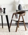 Conjunto de 2 sillas de poliéster/madera de caucho gris claro/madera oscura YUBA_837219