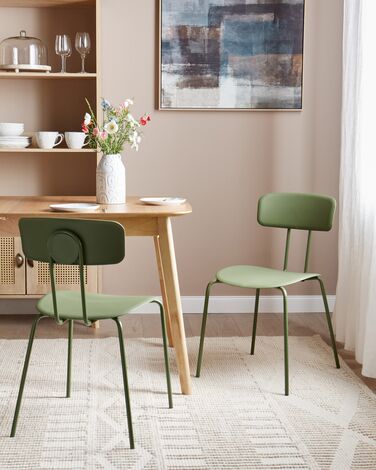 Set of 2 Dining Chairs Green SIBLEY