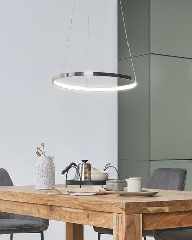 Metal LED Pendant Lamp ø 40 cm Silver JORDAN