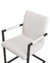 Conjunto de 2 sillas de comedor de piel sintética blanco crema/negro BUFORD_790084