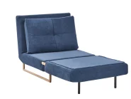 Divano letto singolo JERSLEV Tessuto Blu_1010069