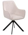 Dining Chair Swivel MORNAS Faux Linen Light Beige