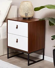 2 Drawer Bedside Table NUEVA Dark Brown/ White_1171319