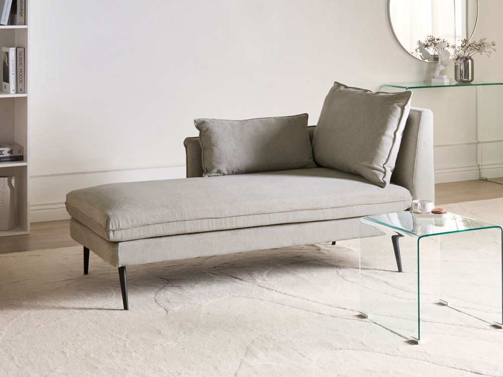Rechtsseitige Chaiselongue YERRES Stoff Grau