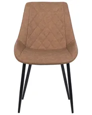 Set of 2 Dining Chairs MARIBEL Faux Leather Golden Brown_716417
