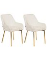 Set of 2 Dining Chairs LOVERNA Velvet Off-White