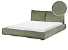 Waterbed Corduroy VINAY 160 x 200 cm (EU King Size) Olive Green