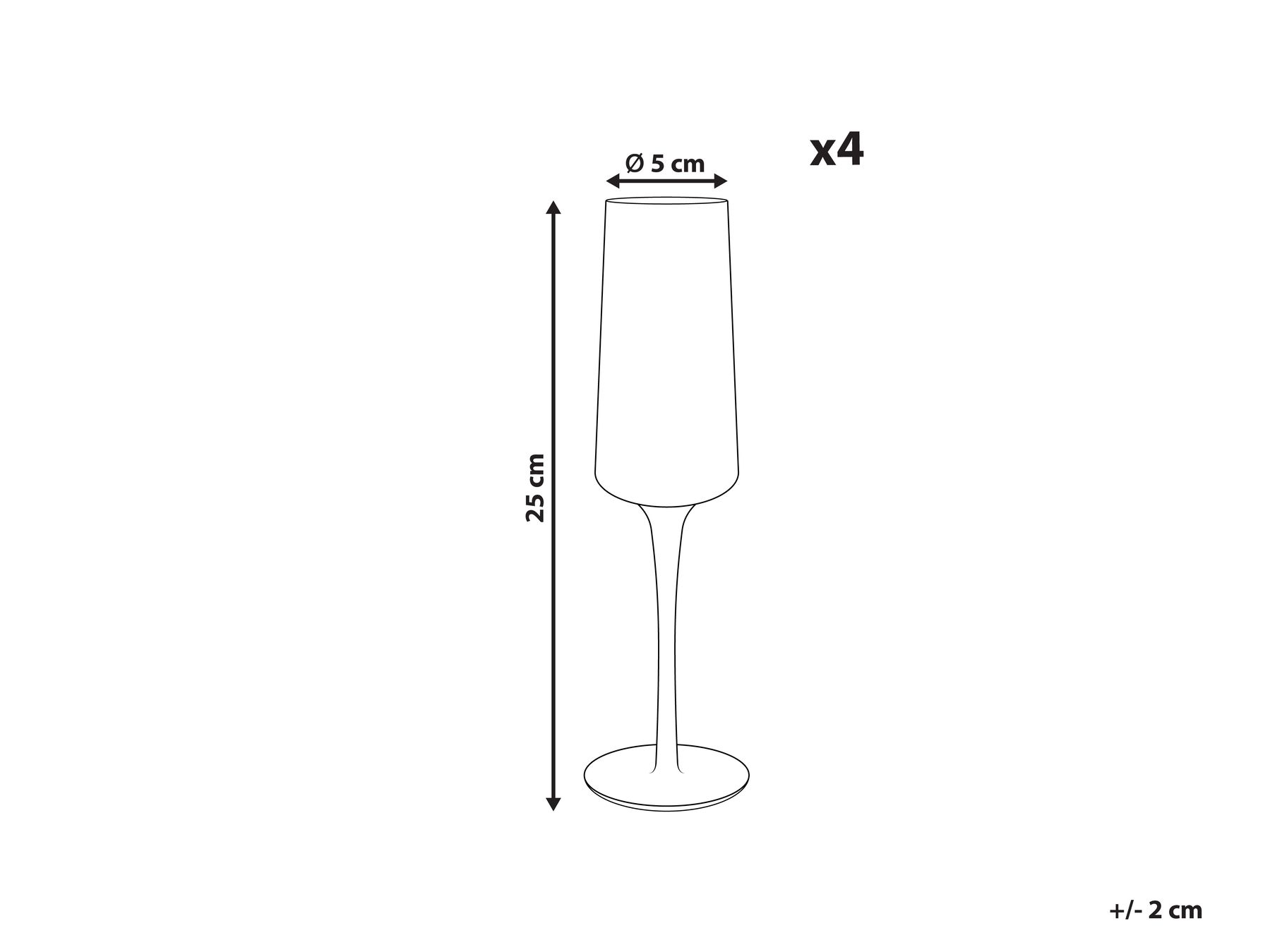 Zestaw 4 kieliszków do szampana flet QUARTZ 230 ml Szary_912872
