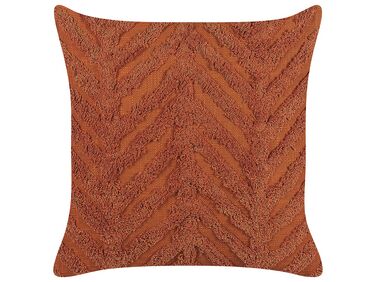 Bawełniana poduszka dekoracyjna tuftowana 45 x 45 cm pomarańczowa LEWISIA