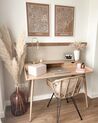 2 Drawer Home Office Desk with Shelf 120 x 60 cm Light Wood LENORA_831749