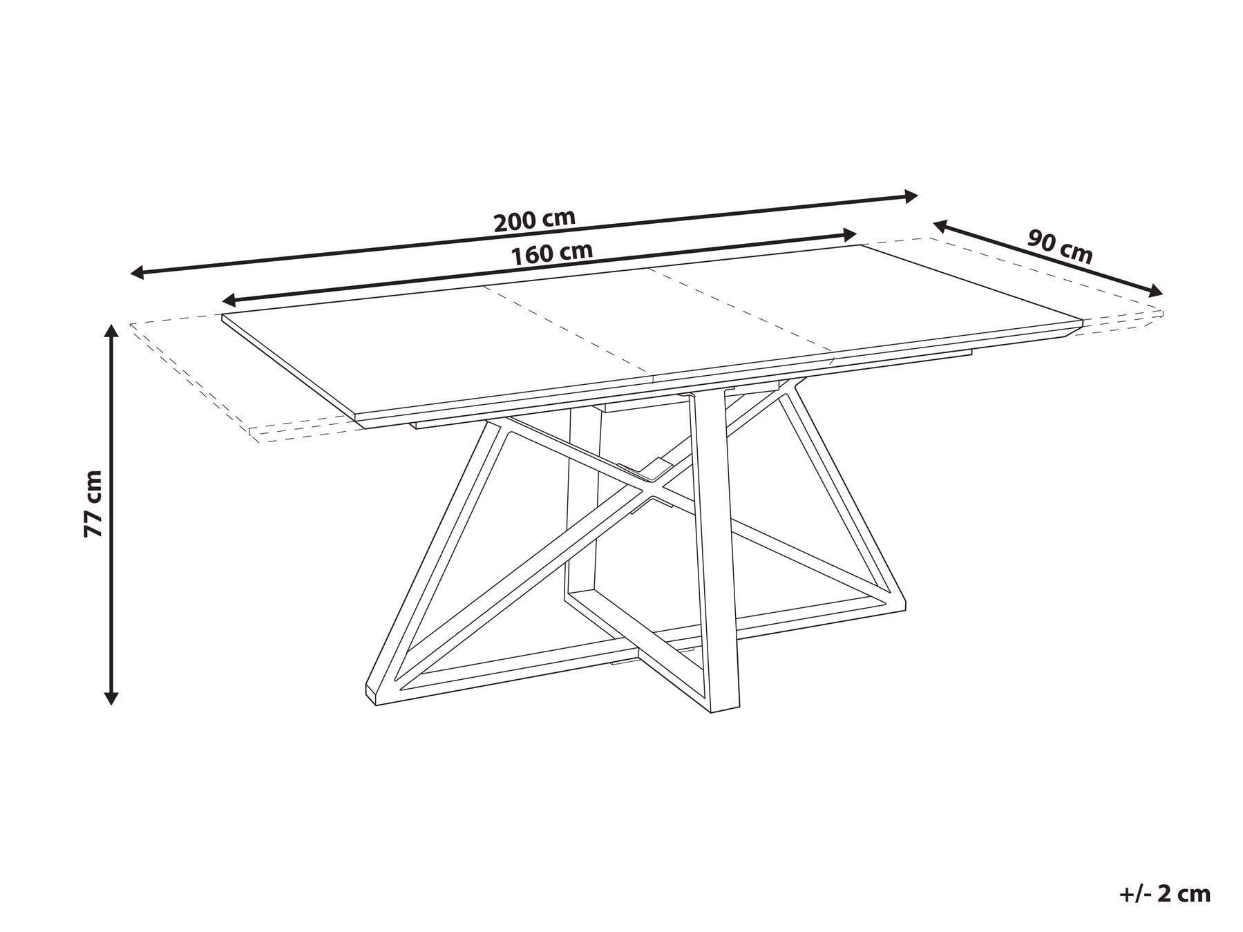 Extending Dining Table 160/200 x 90 cm Marble Effect with Gold MAXIMUS_850406