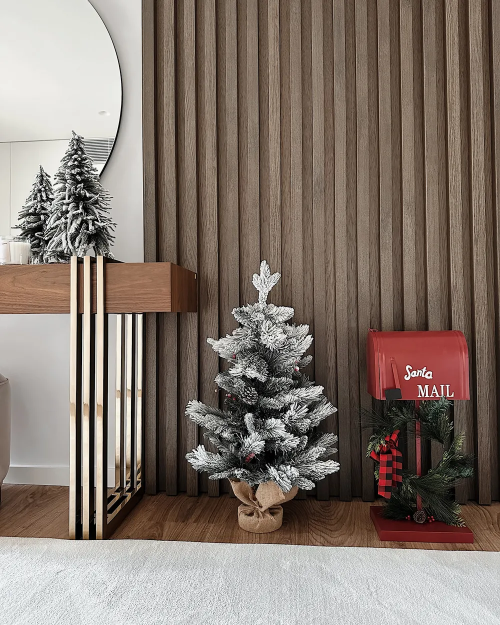 Künstlicher Weihnachtsbaum mit Schnee LED MALIGNE 90 cm Weiss