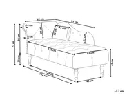 Chaise longue versione sinistra IVRY Velluto Grigio_929070