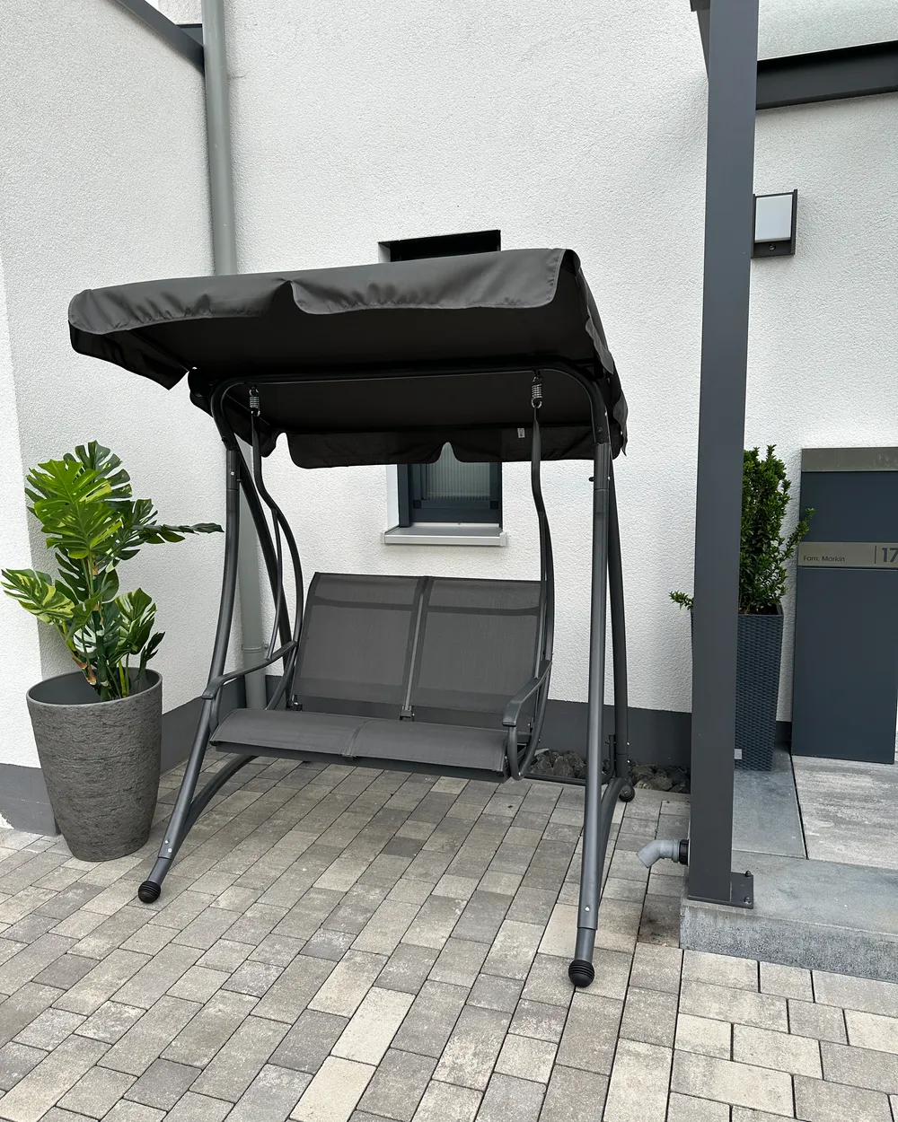 Patio Swing TESERO Metal Grey_929973