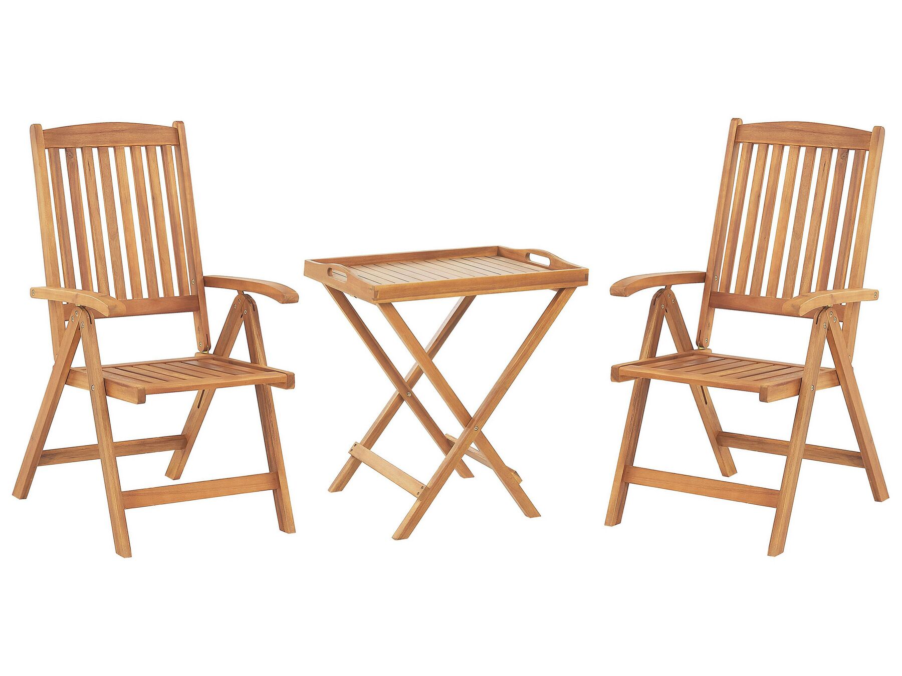 Set de terrasse table et 2 chaises en bois clair JAVA_785492