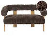 Sofa 2 Seater ILBRO Faux Fur Dark Brown/ Light Brown