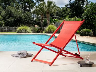 Folding Deck Chair Red LOCRI II