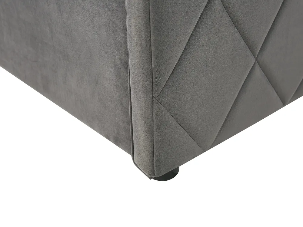 Ottoman Bed ROCHEFORT Velvet Grey 140 x 200 cm (EU Double)_786509