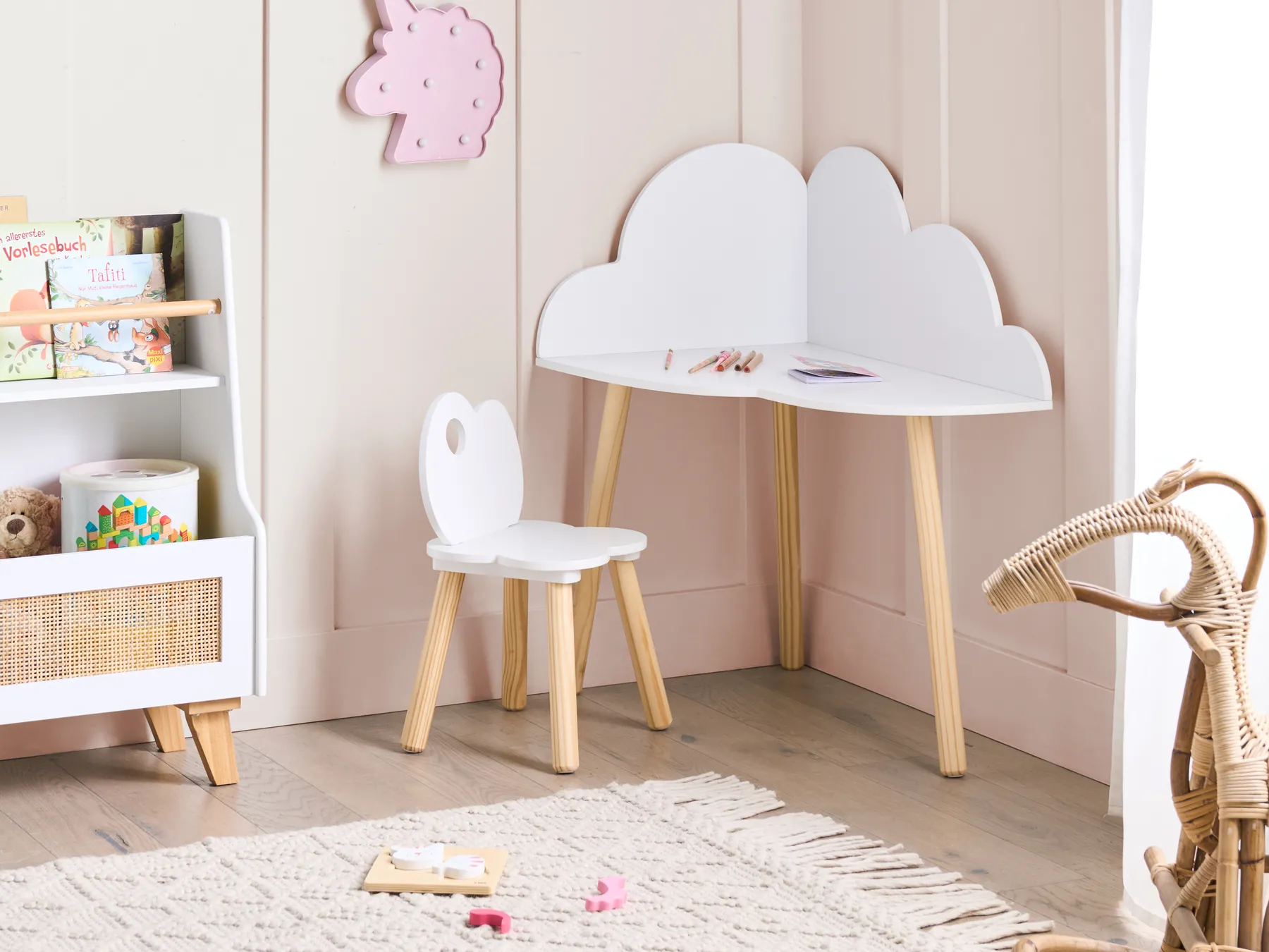 Kids Table and Chair Set CLOUDY White_1029353