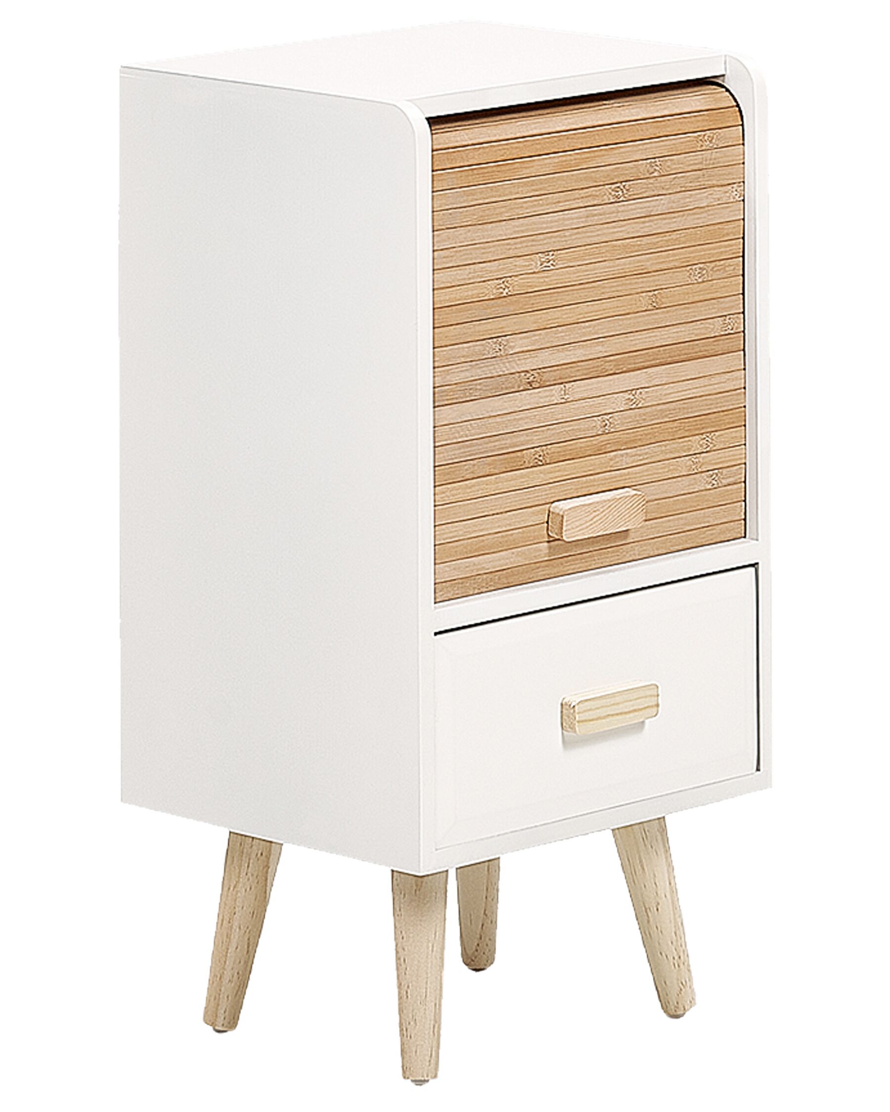 1 Drawer Wooden Bedside Table White NESIKA_934786