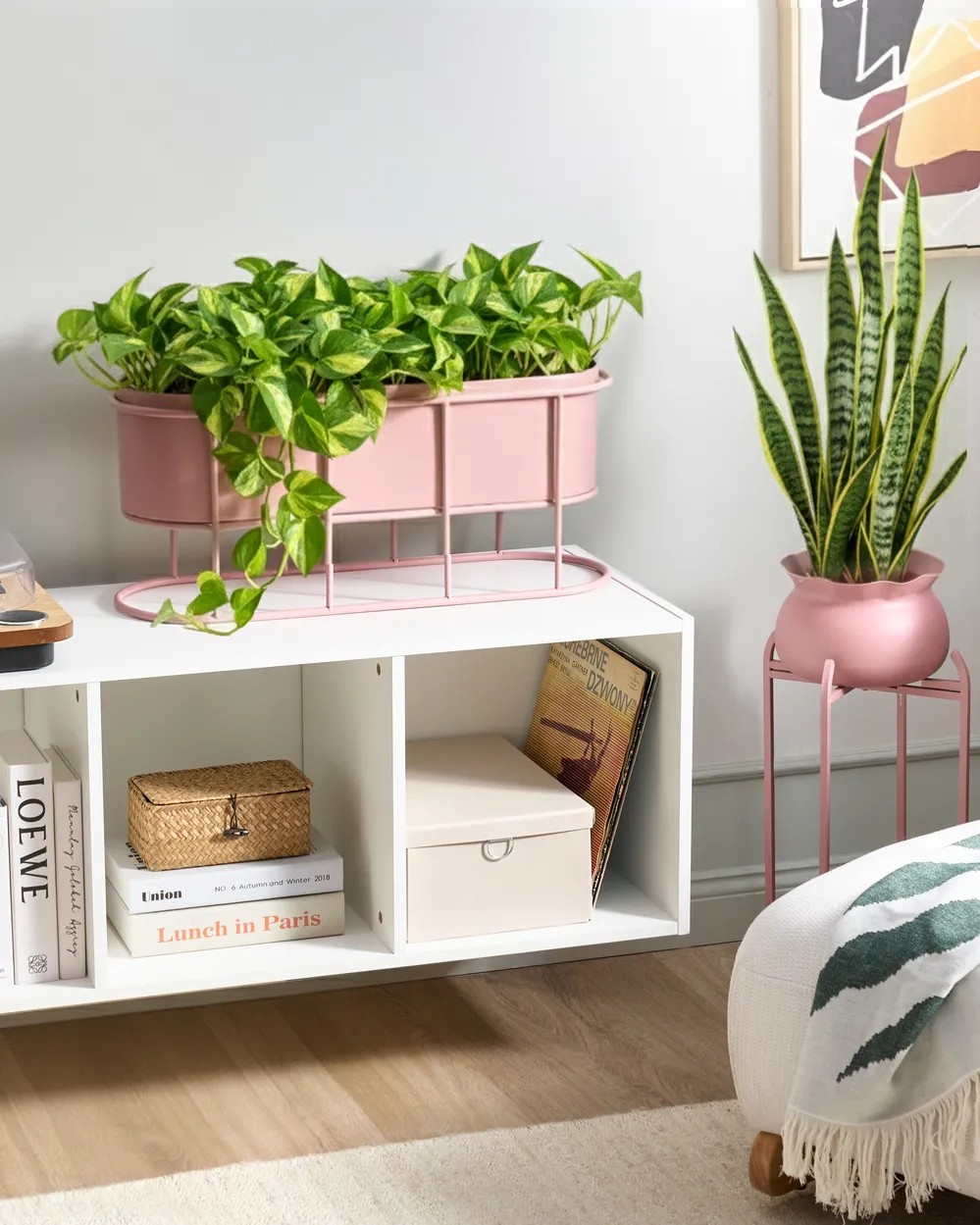 Forhøjet plantekrukke SUMIRE Metal 64 cm Lyserød