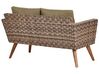 Lounge Set Rattan dunkelbraun 4-Sitzer Auflagen olivgrün VITTORIA_930728