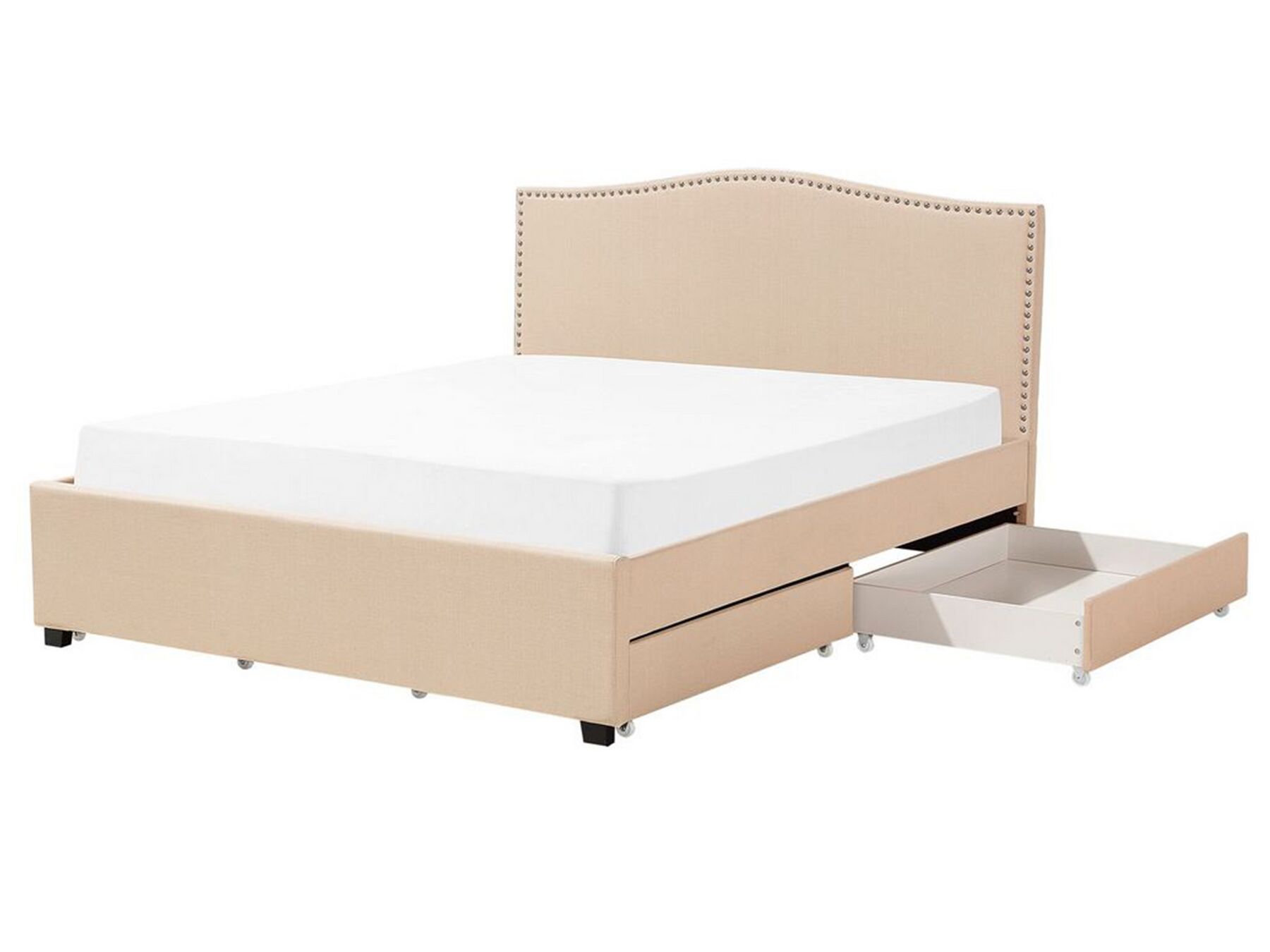 Čalúnená posteľ s úložným priestorom 160 x 200 cm béžová MONTPELLIER_710901