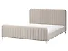 Bed Velvet LUNAN 160 x 200 cm (EU King Size) Taupe