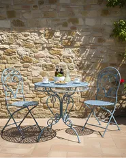 Set of 2 Garden Chairs ALBINIA Metal Blue_1021533