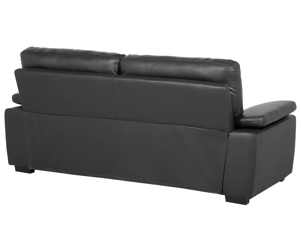 Sofa 3 Seater VOGAR Faux Leather Black_729974