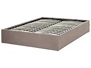 Bett mit Stauraum ohne Kopfteil DINAN Bouclé Taupe 120 x 200 cm_1188227