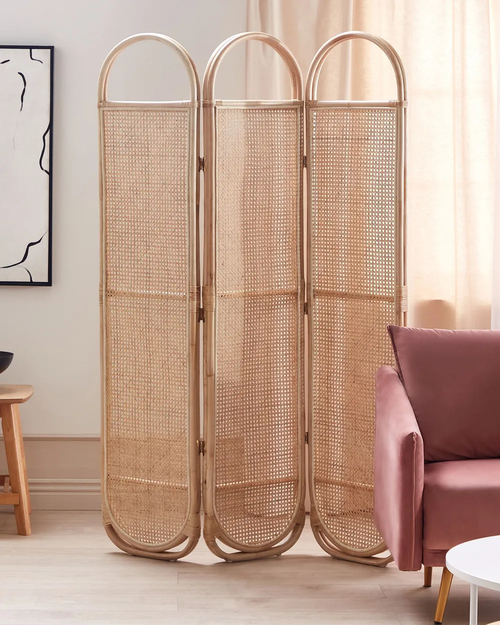 3 Panel Room Divider CORTONA 118 cm 180 cm Light Brown_866380