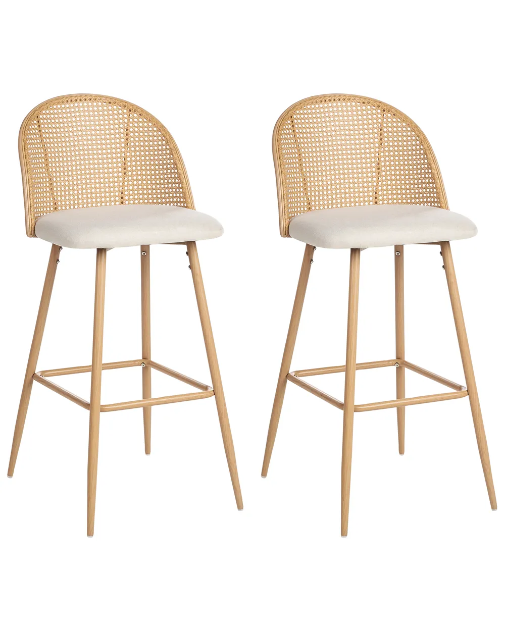 Set de 2 scaune de bar CORNELL Metal Maro deschis